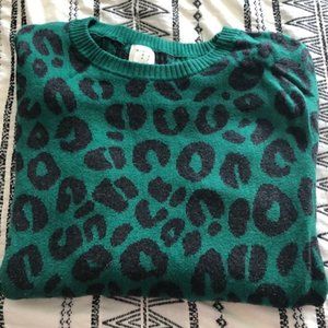 Green Cheetah Sweater